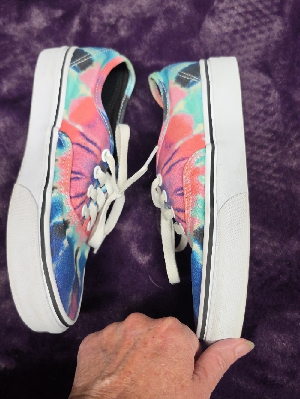 Vans Tie-Dye Canvas Sneakers - Pink, Blue, Teal sz 7.5 - Picture 6 of 6